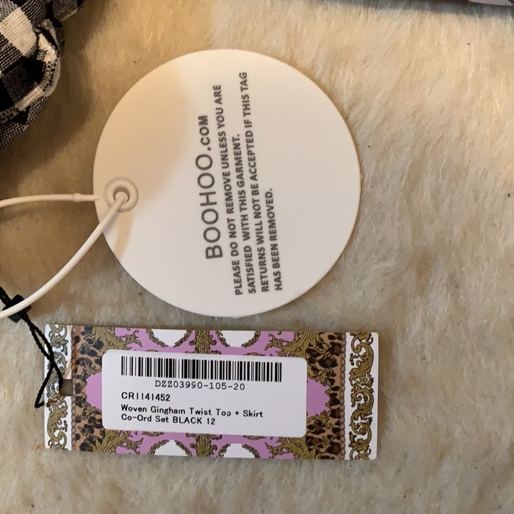 NWT BooHoo Gingham Co-Ord Twin Set - Picture 7 of 7